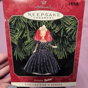 Hallmark Keepsake Holiday Barbie Ornament in Black & Red 1998